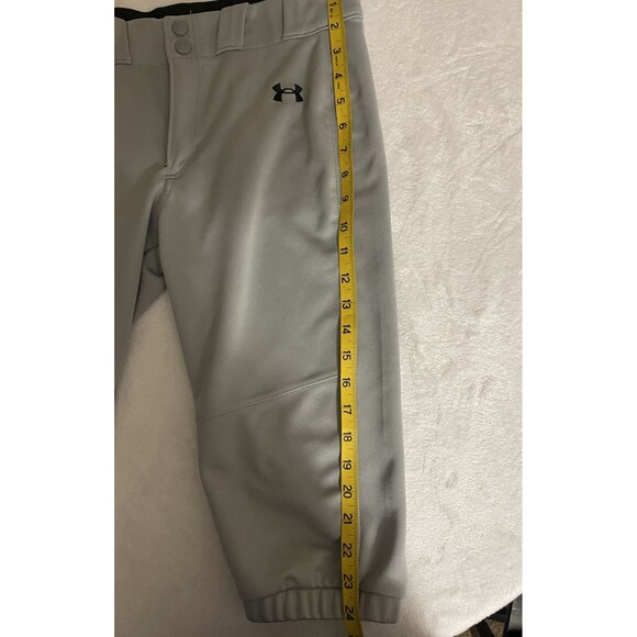 Under Armour Youth Boys/Girls Baseball/Softball Pants XL. Elastic Bottom. Gray - Picture 9 of 11